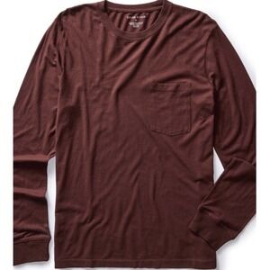 Taylor Stitch Cotton Hemp Long Sleeve Tee Burgundy Size 42 Large